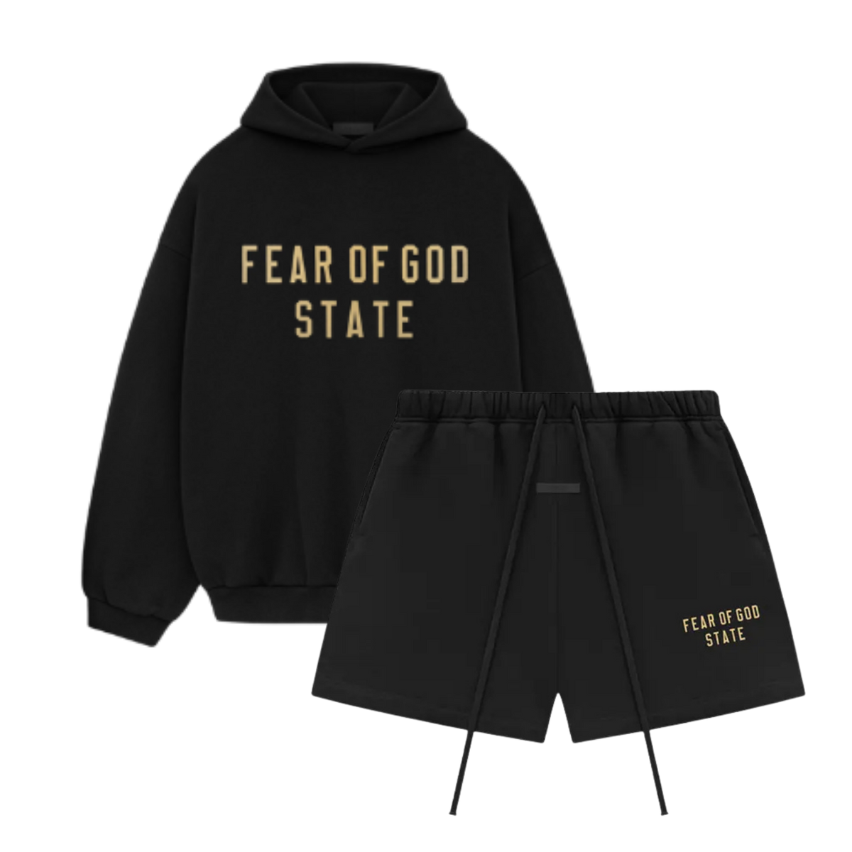 Fear of God Essentials FW24 Black Hoodie + Shorts