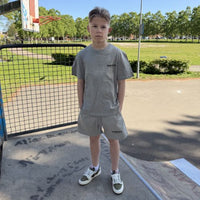 Fear of God Essentials Dark Oatmeal Summer Set Kids
