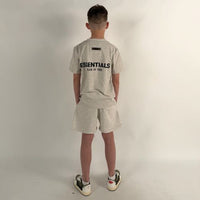 Fear of God Essentials Light Oatmeal Summer Set Kids