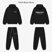 Fear of God Essentials FW24 Black White Hoodie