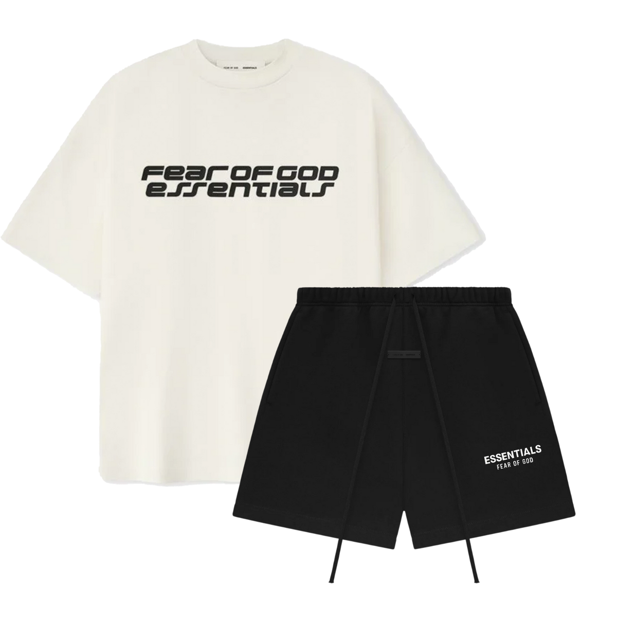 Fear of God Essentials 90s Ivory T-shirt + Shorts