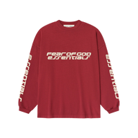 Fear of God Essentials 90s Longsleeve Crimson