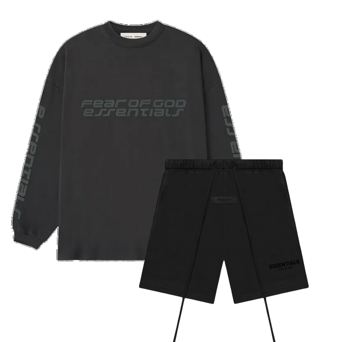 Fear of God Essentials 90s Longsleeve Vintage Iron + Shorts
