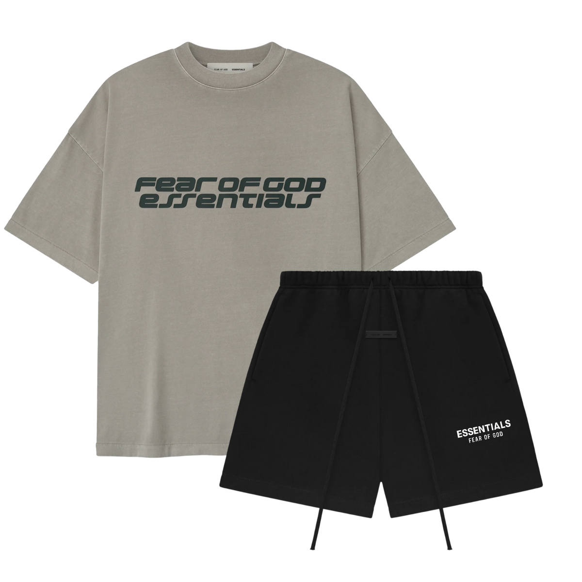 Fear of God Essentials 90s Smoke Grey T-shirt + Shorts