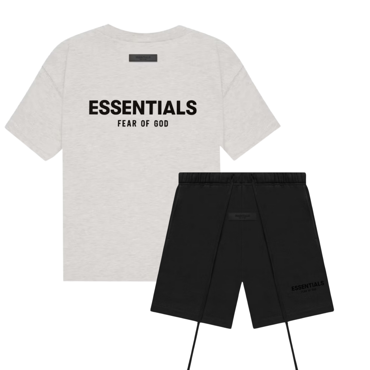 Fear of God Essentials Light Oatmeal + Shorts Summer Set