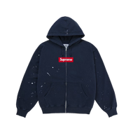 Supreme MM6 Maison Margiela Box Logo Zip Up Hooded Sweatshirt Navy